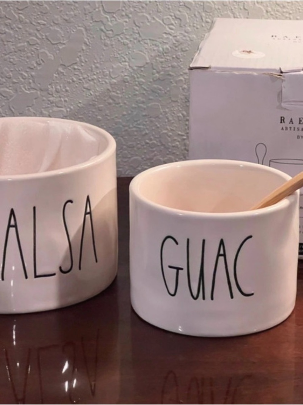 Rae Dunn White Ceramic 'GUAC' Serving Bowl